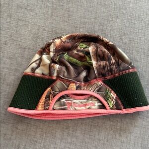 Finworth Camo Beanie with Pink Trim